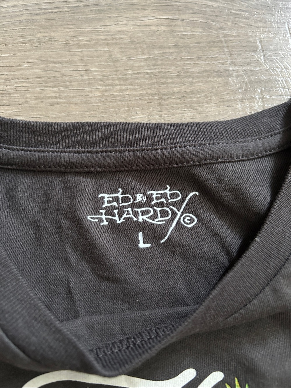 Ed Hardy Black Orchid Rhinestone Tee - Picture 6 of 12